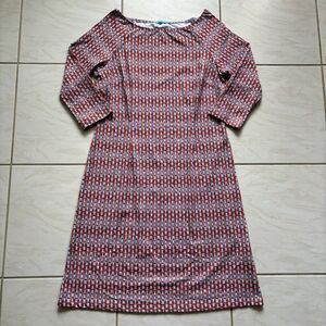 J McLaughlin Mari Sheath Dress Women's M Blue Chain 3/4 Sleeve Catalina Cloth
